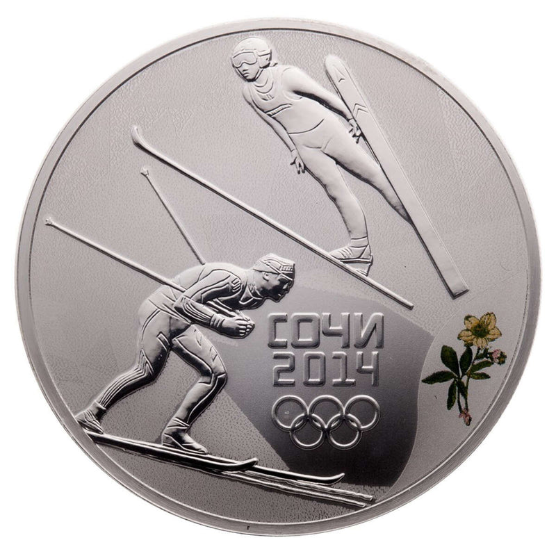 2014 3 Roubles Sochi Winter Olympics: Nordic Combined - Sterling Silver Coin Default Title
