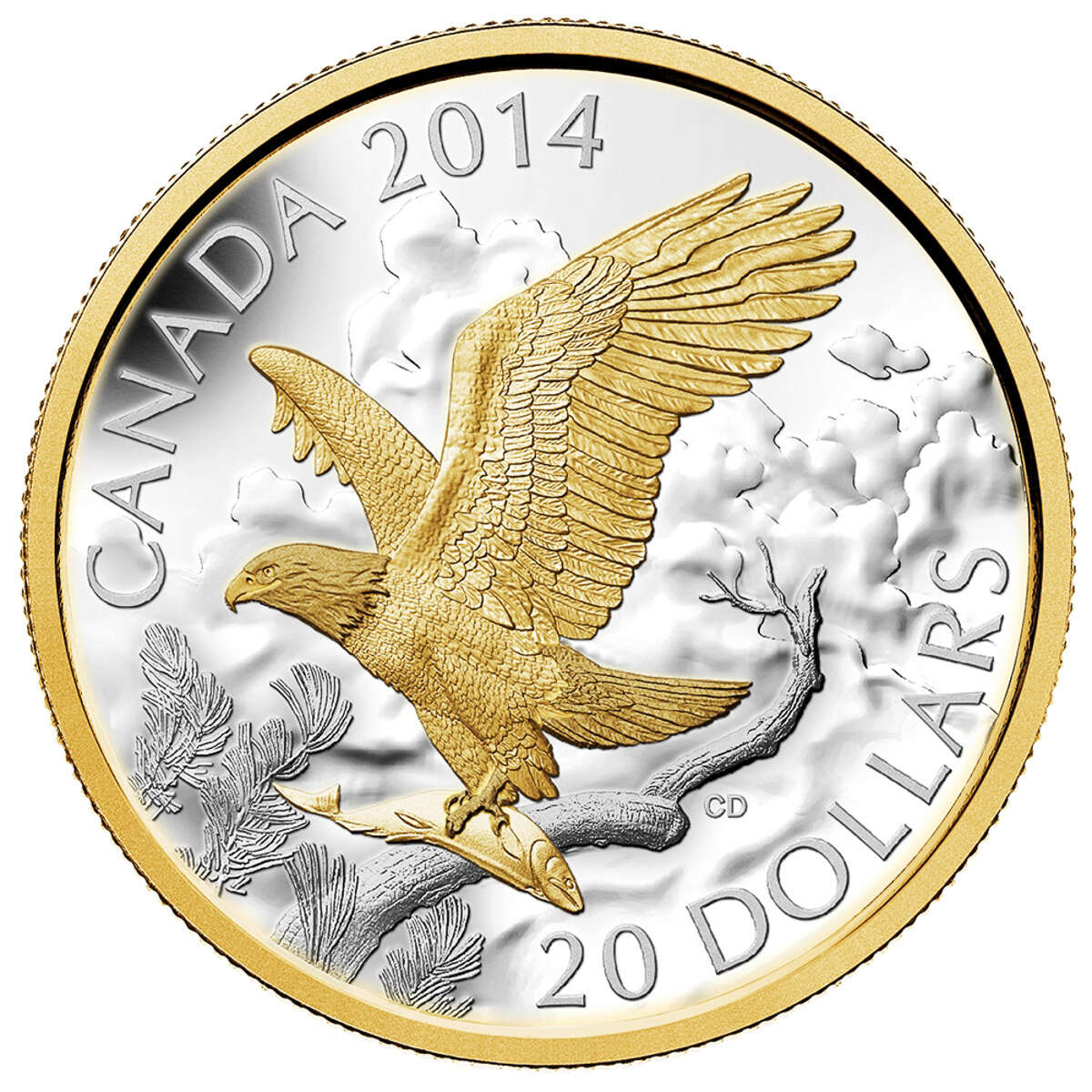 2014 $20 Perched Bald Eagle - Pure Silver Coin Default Title