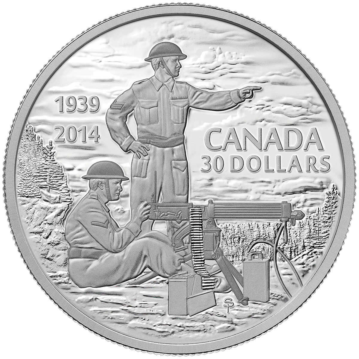 2014 $30 Declaration of the Second World War, 75th Anniversary - Pure Silver Coin Default Title