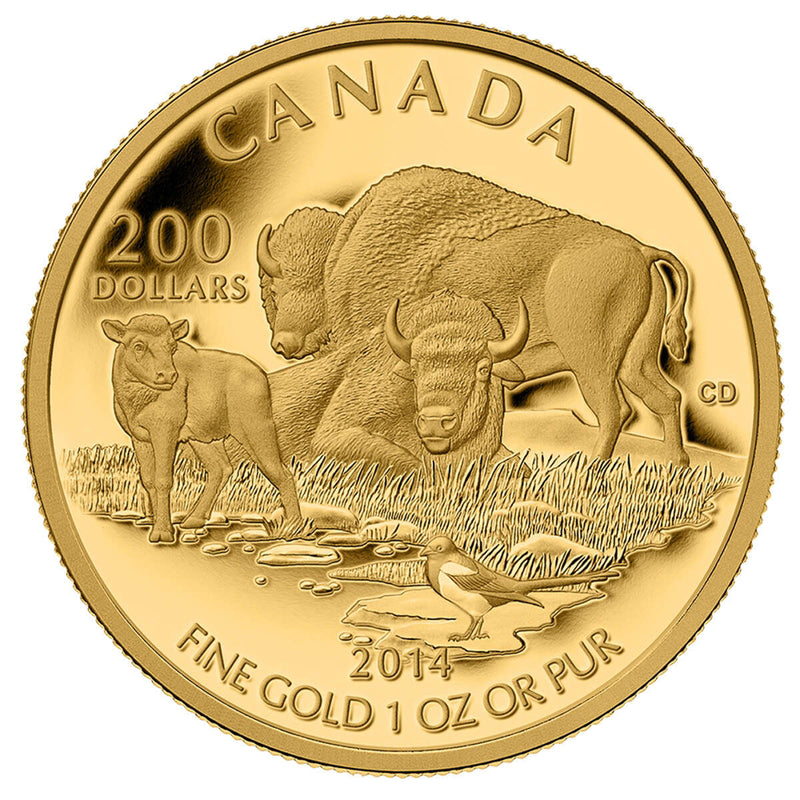 2014 $200 The Bison: At Home on The Plains - Pure Gold Coin Default Title