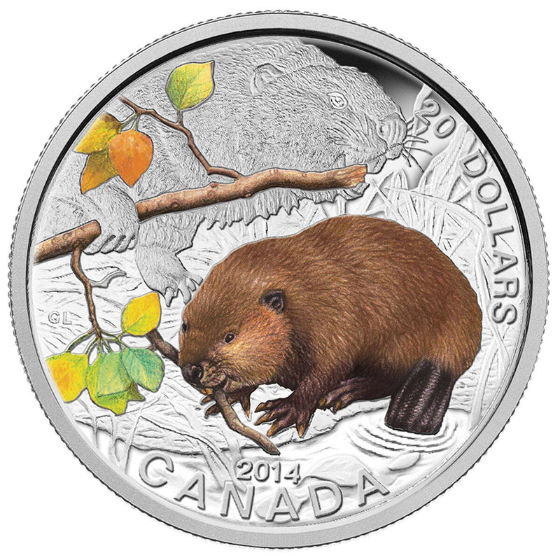 2014 $20 Baby Animals: The Beaver - Pure Silver Coin Default Title