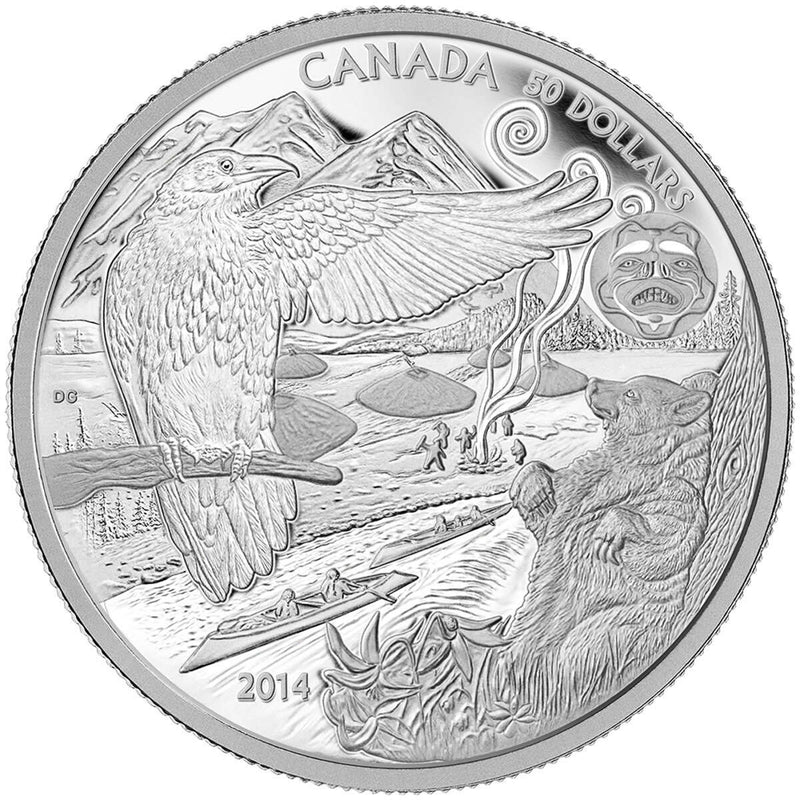 2014 $50 Aboriginal Story: The Legend of the Spirit Bear - Pure Silver Coin Default Title