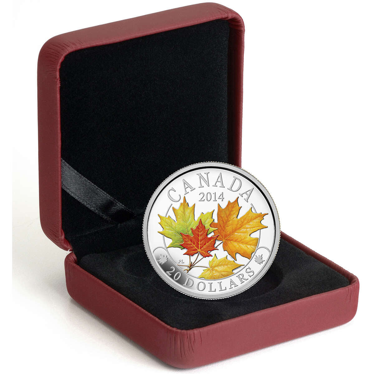 2014 $20 Majestic Maple Leaves with Colour - Pure Silver Coin Default Title