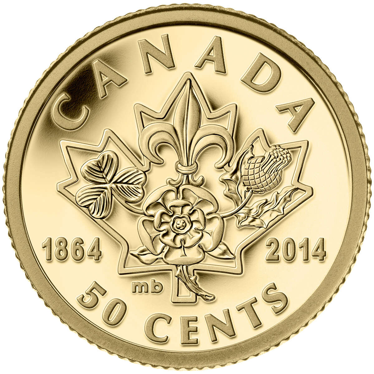 2014 50c Quebec and Charlottetown Conferences, 150th Anniversary - Pure Gold Coin Default Title