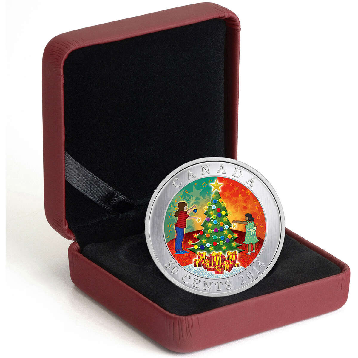 【美品・定価221,000円】ウォントレスエッセンシャルデラヴィTrudeau 2014 50c Christmas Tree - Lenticular Coin