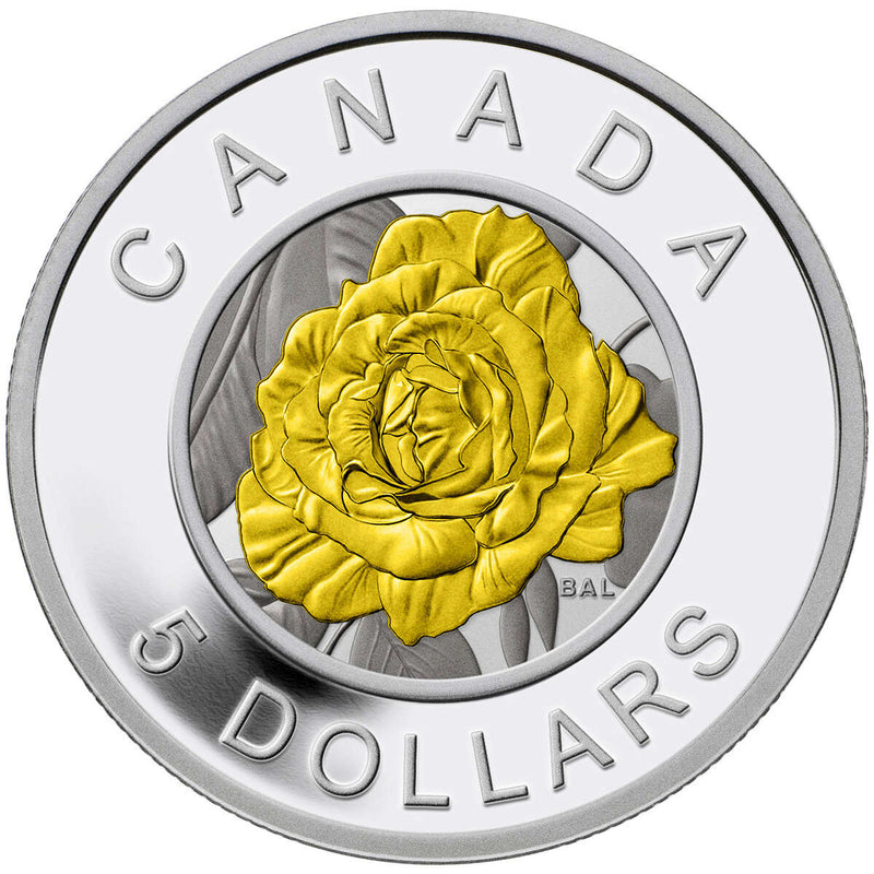 2014 $5 Flowers in Canada: Rose - Pure Silver Coin Default Title