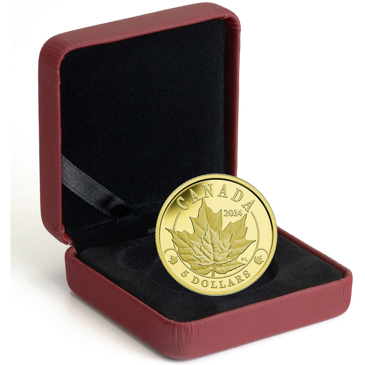 2014 $5 Overlaid Majestic Maple Leaves - Pure Gold Coin Default Title