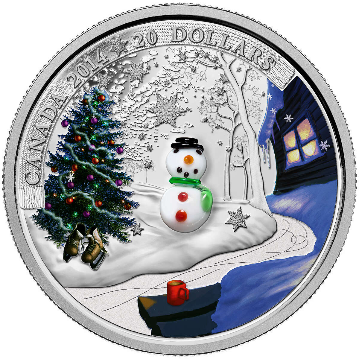 2014 $20 Venetian Glass Snowman - Pure Silver Coin Default Title