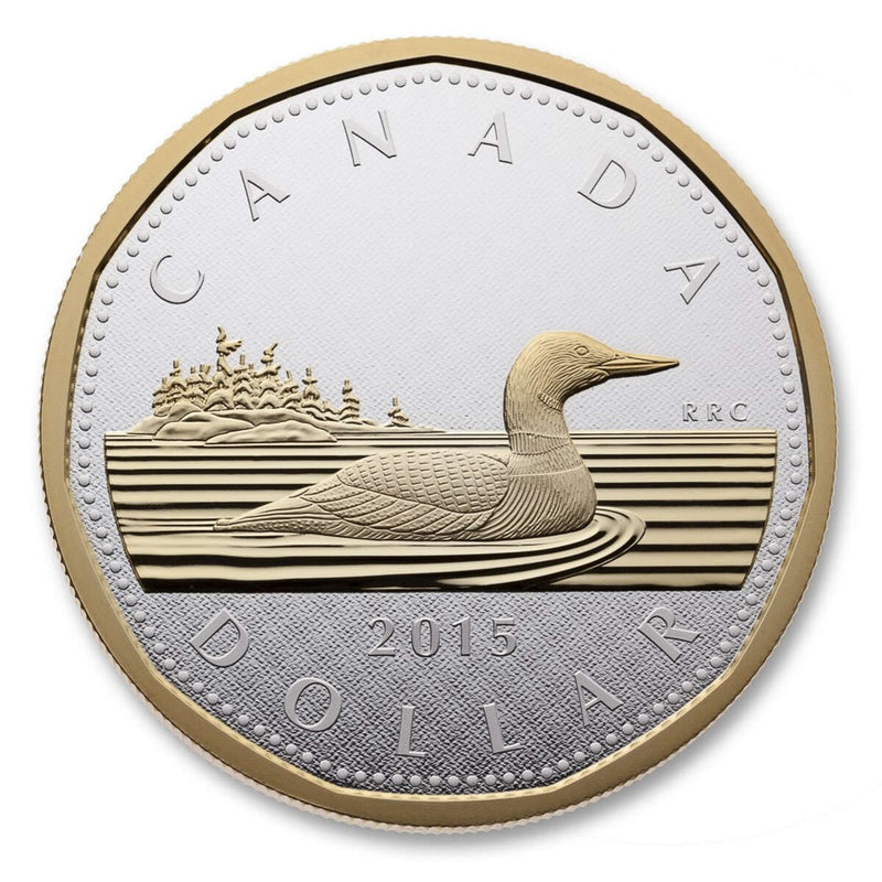2015 $1 Big Coin Series: Loon - 5 oz. Pure Silver Coin Default Title