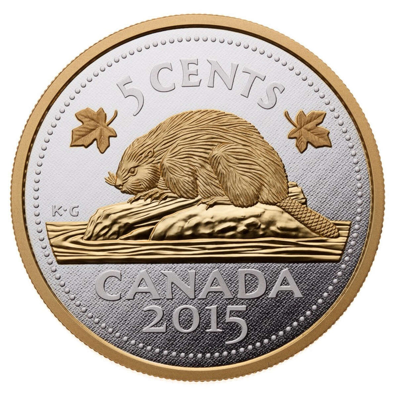 2015 5c Big Coin Series: Beaver - 5 oz. Pure Silver Coin*SOLD OUT AT THE MINT* Default Title