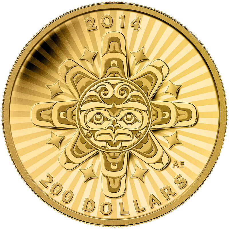 2014 $200  Interconnections: Air - The Thunderbird - Pure Gold Coin Default Title