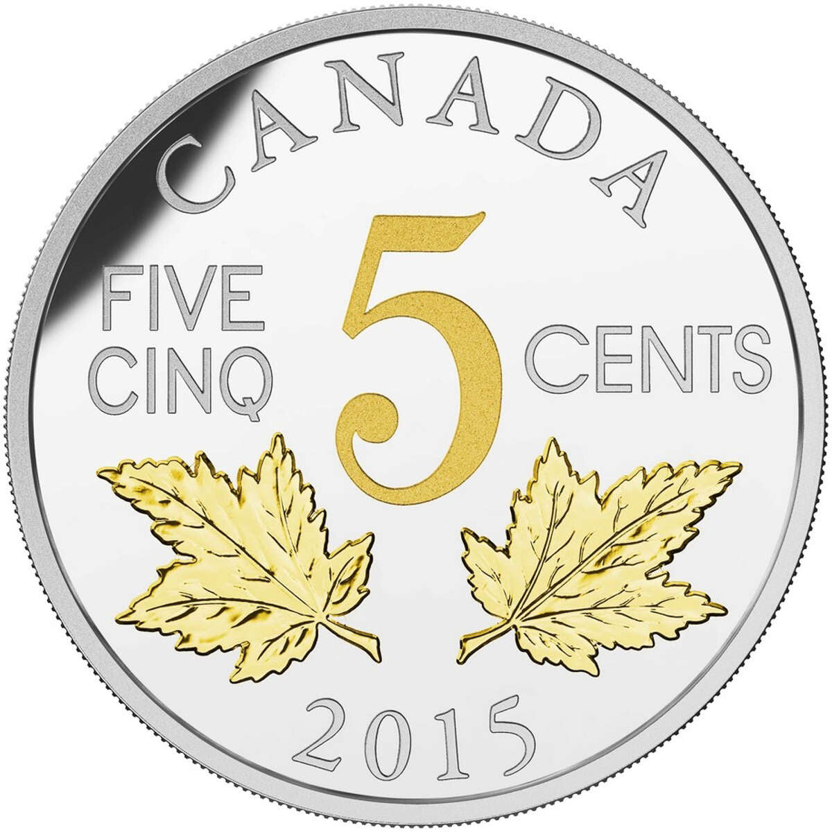 2015 5c Legacy of the Canadian Nickel: The Two Maple Leaves - Pure Silver Coin Default Title