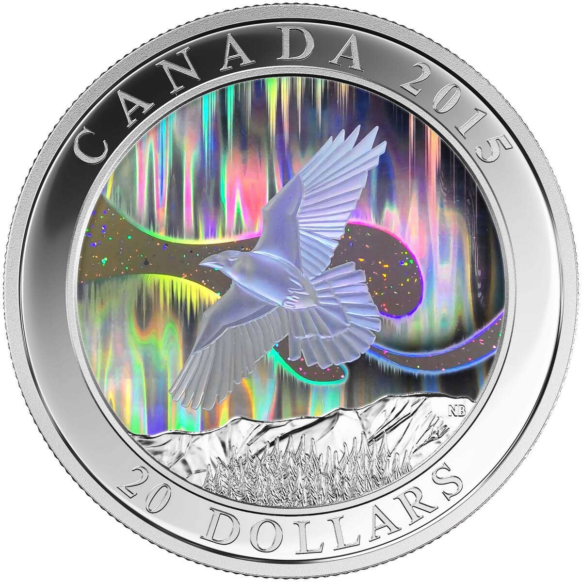 2015 $20 A Story of the Northern Lights: The Raven - Pure Silver Coin Default Title