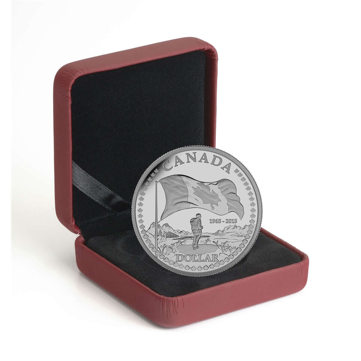2015 $1 The Canadian Flag, 50th Anniversary - Pure Silver Dollar Proof