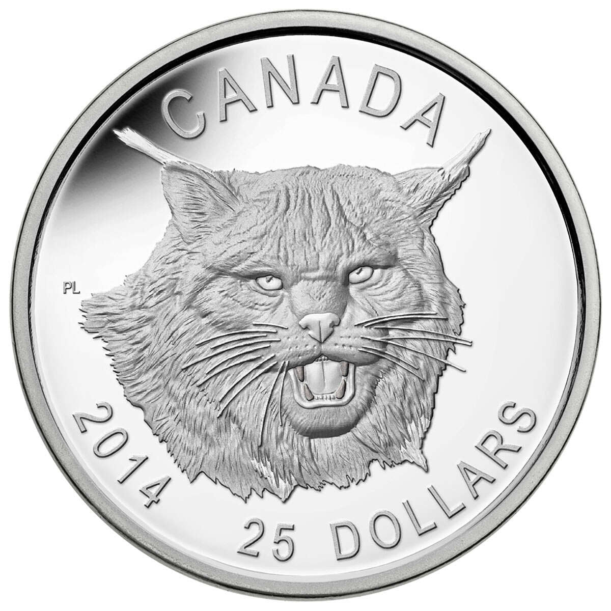 2014 $25 The Fierce Canadian Lynx - Ultra High Relief Pure Silver Coin Default Title