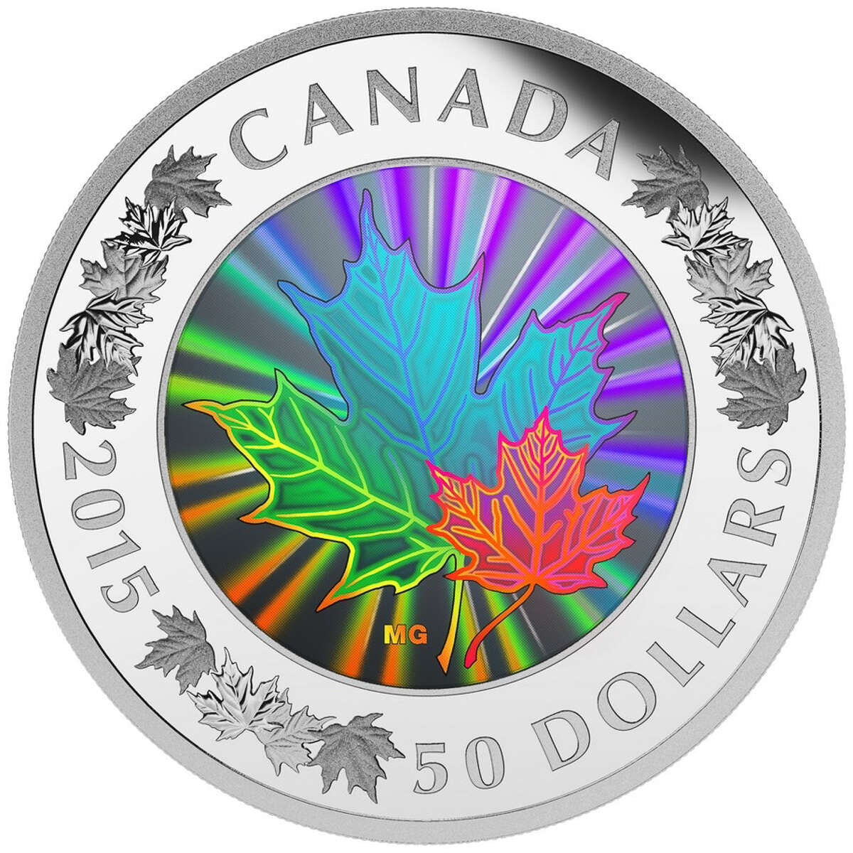 2015 $50 Lustrous Maple Leaves - 5-oz. Pure Silver Coin *SOLD OUT AT THE MINT* Default Title