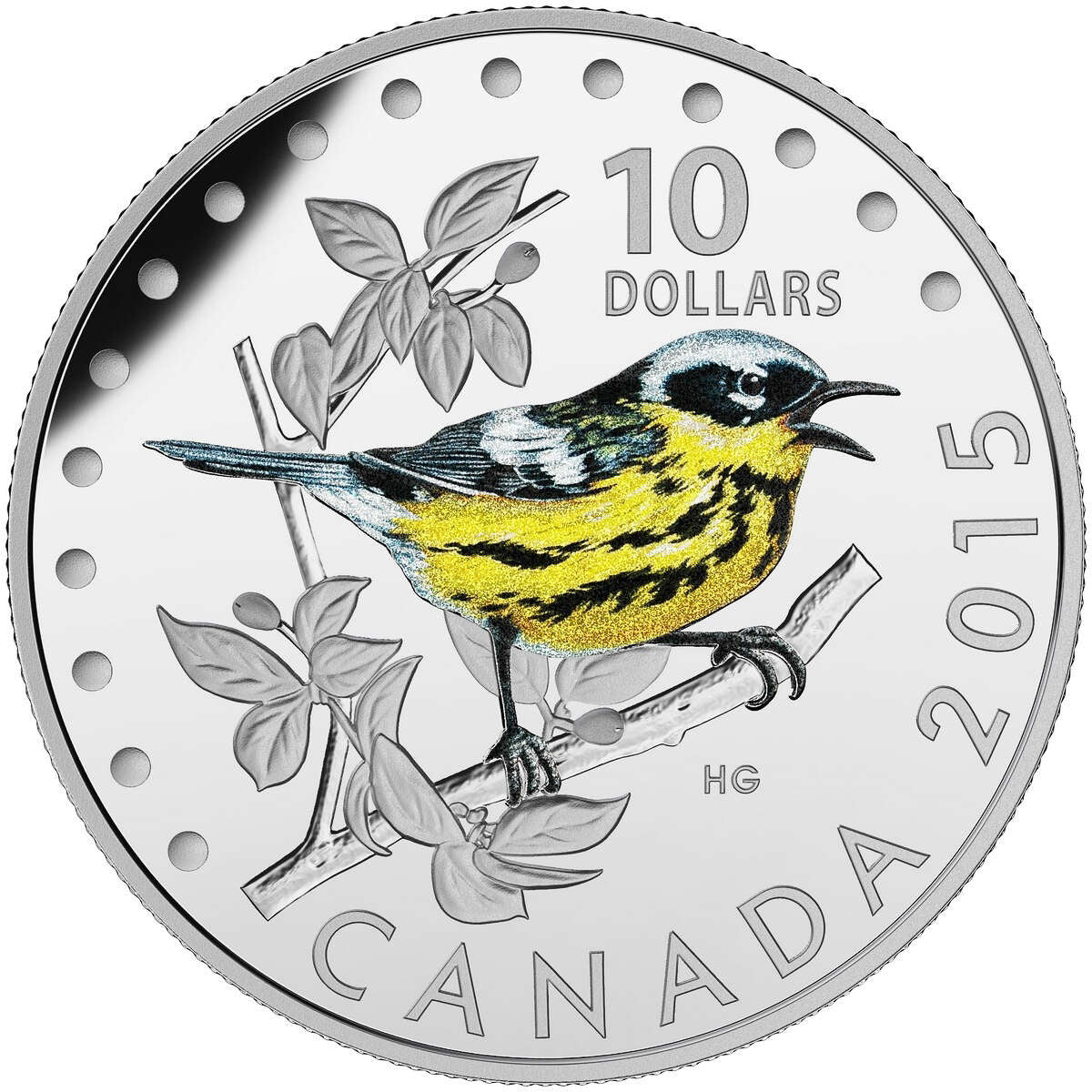 2015 $10 Colourful Songbirds of Canada: The Magnolia Warbler - Pure Silver Coin Default Title