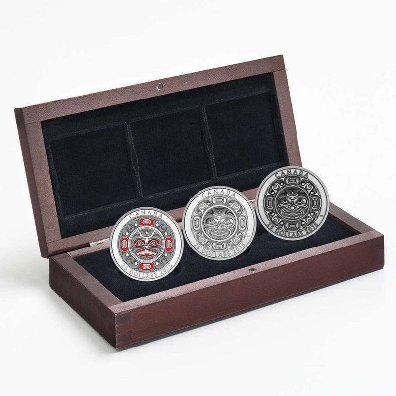 2015 $25 Singing Moon Mask - Pure Silver 3-Coin Set *SOLD OUT AT THE MINT* Default Title