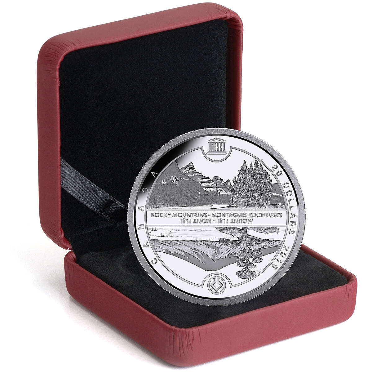 2015 $20 UNESCO at Home & Abroad: Mount Fuji & The Canadian Rockies - Pure Silver Coin Default Title