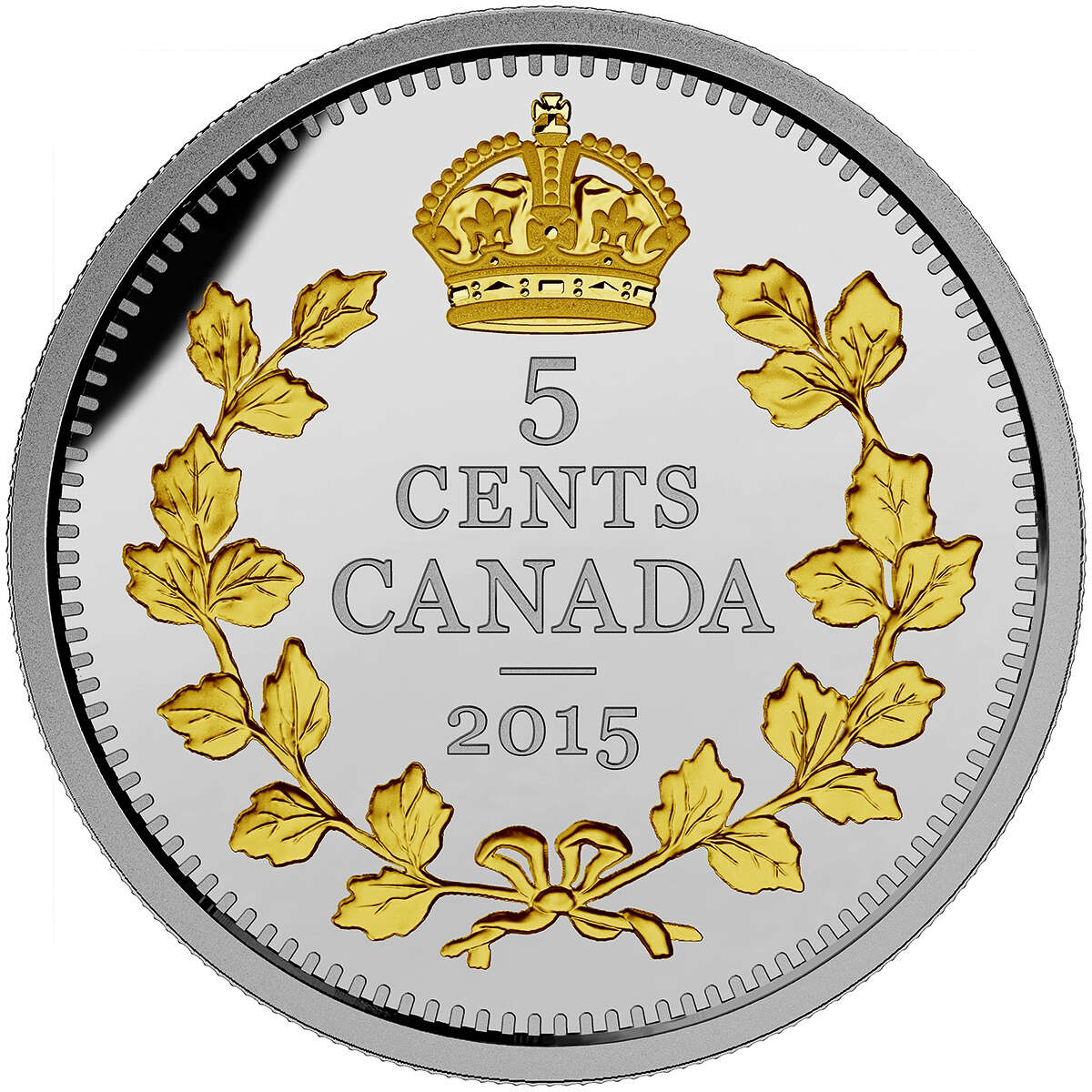 2015 5c Legacy of the Canadian Nickel: The Crossed Maple Boughs - Pure Silver Coin Default Title