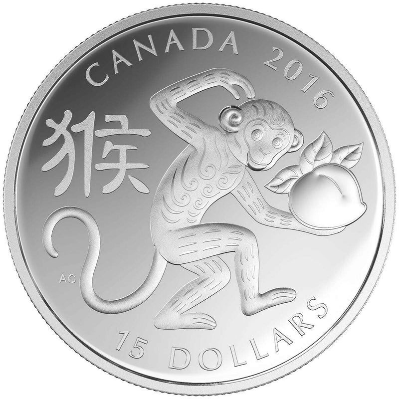 2016 $15 Year of the Monkey - Pure Silver Coin Default Title