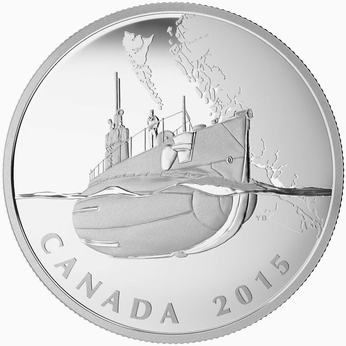 2015 $20 The Canadian Home Front: Canada's First Submarines During the First World War - Pure Silver Coin Default Title