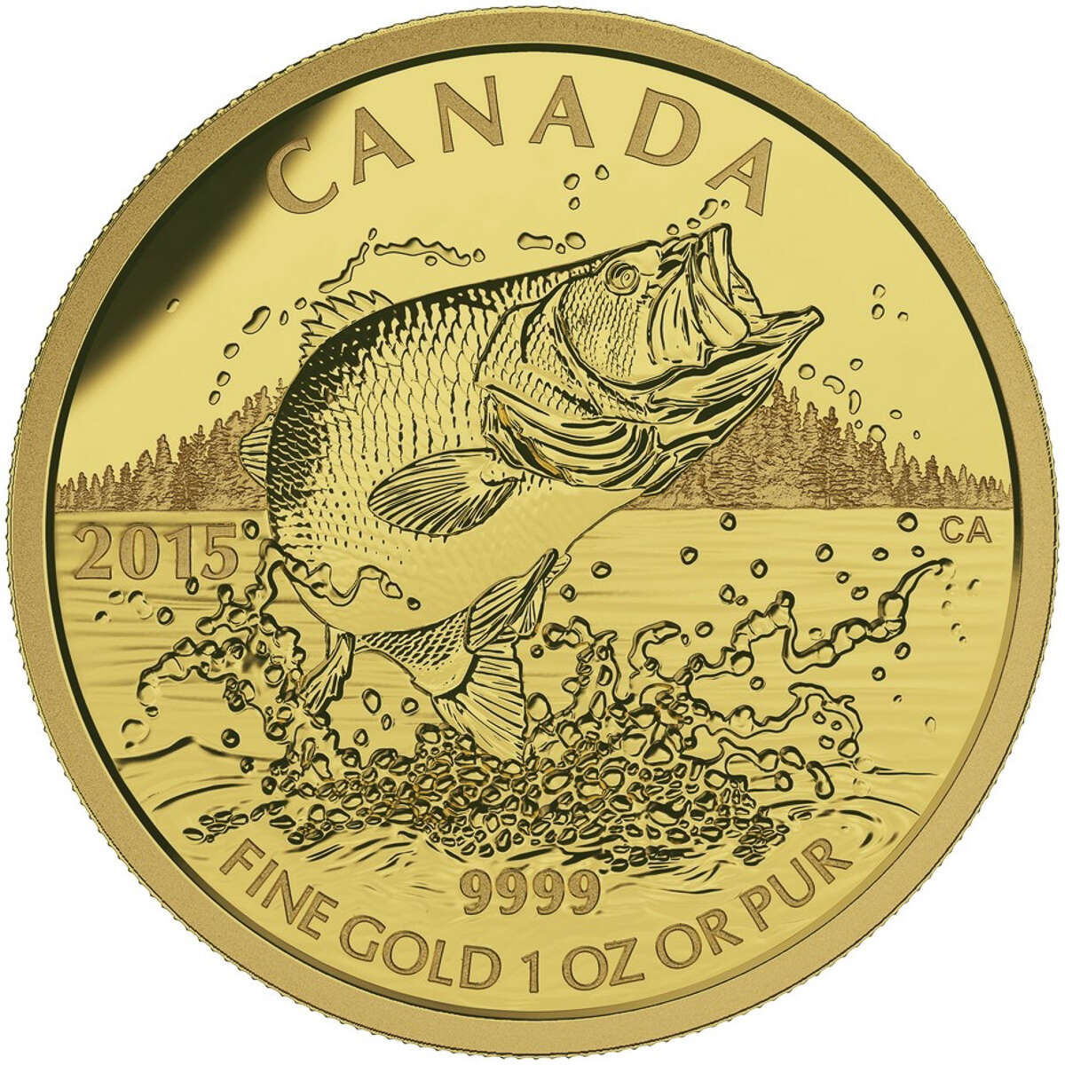 2015 $200 North American Sportfish: Largemouth Bass - Pure Gold Coin
