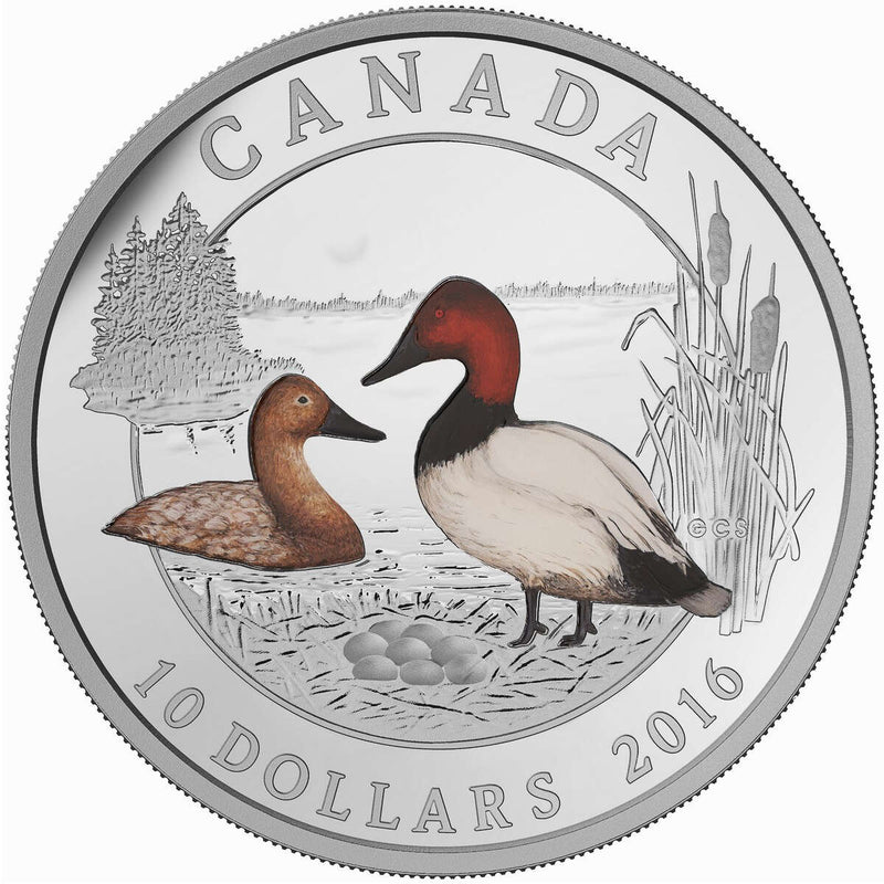 2016 $10 Ducks of Canada: Canvasback - Pure Silver Coin Default Title