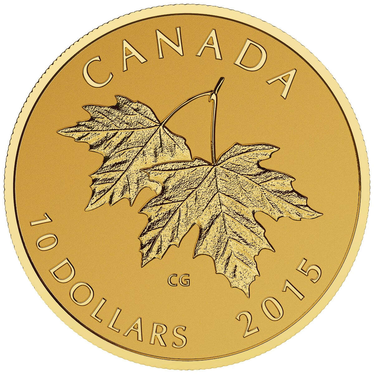 2015 $10 Maple Leaves with Queen Elizabeth II Effigy (1990) - Pure Gold Coin Default Title