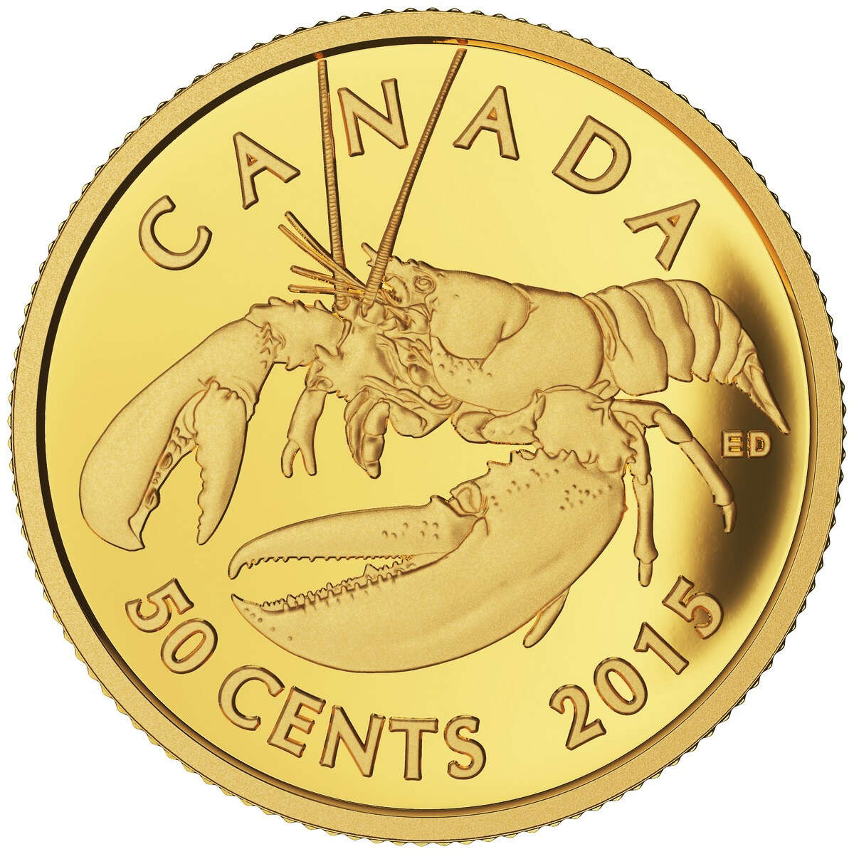 2015 50c Lobster: Sea Creatures - Pure Gold Coin Default Title