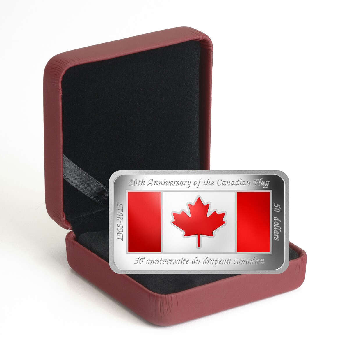 2015 $50 The Canadian Flag, 50th Anniversary - Pure Silver Coin Default Title