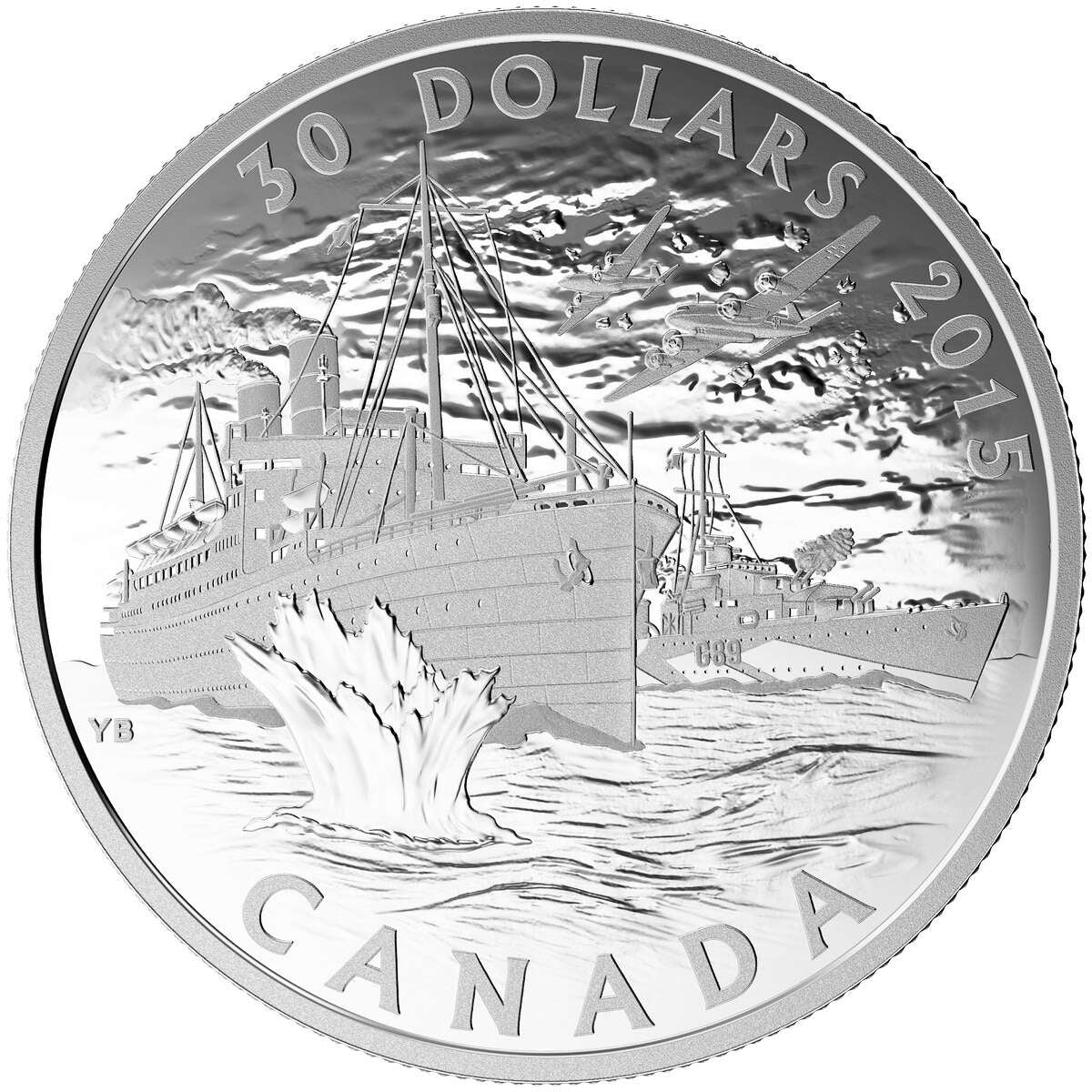 2015 $30 Canada's Merchant Navy in the Battle of the Atlantic - Pure Silver Coin Default Title