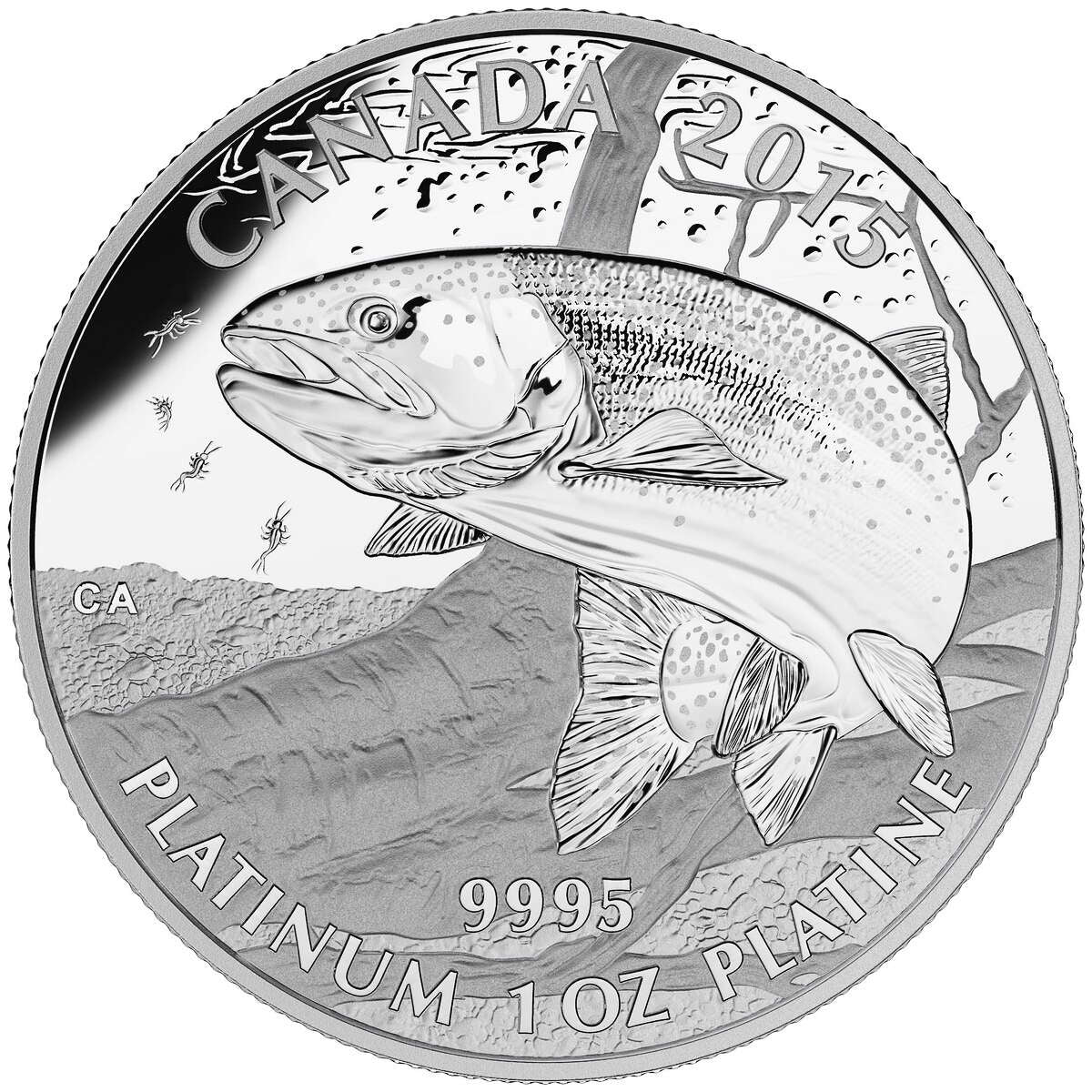 2015 $300 North American Sportfish: Rainbow Trout - Pure Platinum Coin Default Title