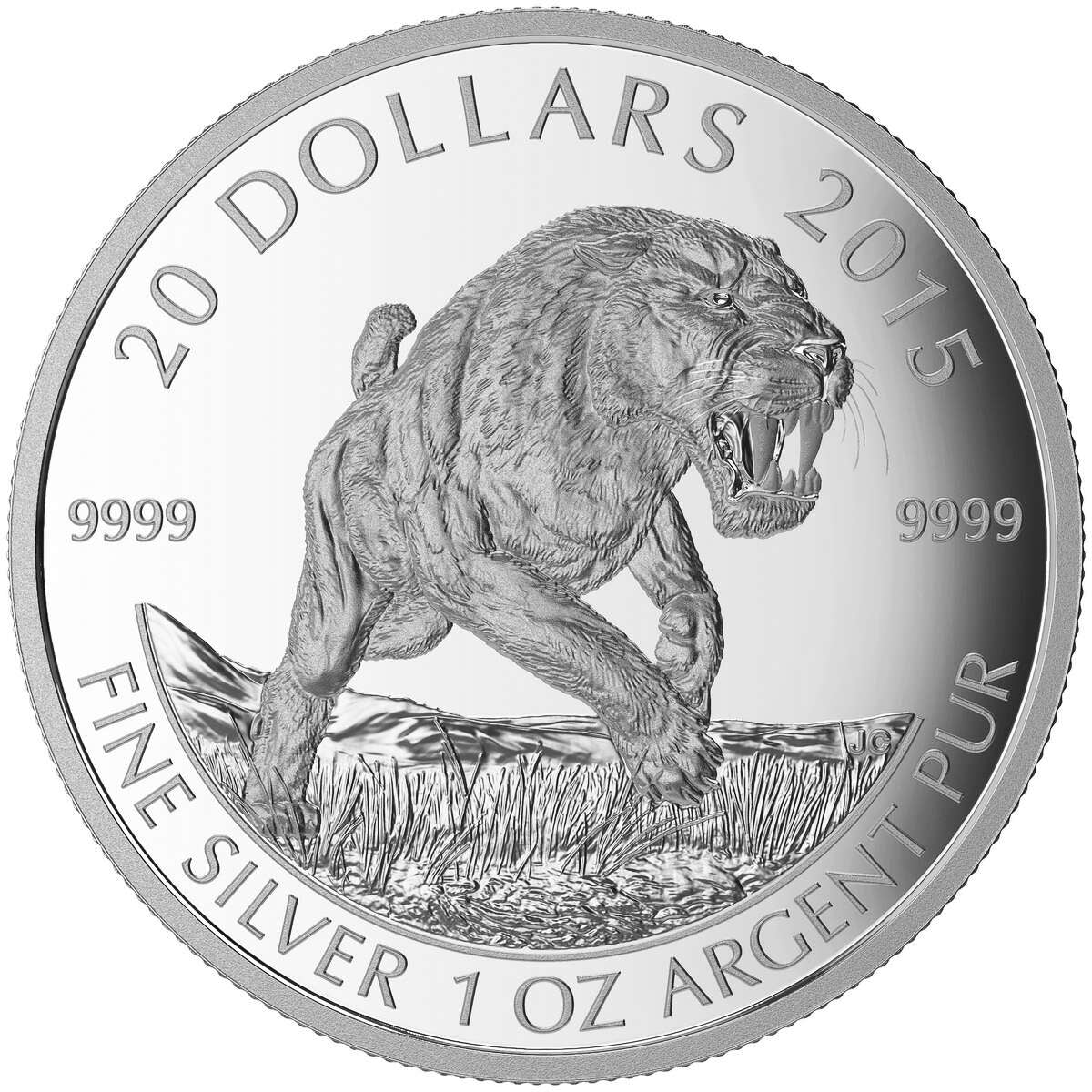 2015 $20 Prehistoric Animals: American Scimitar Sabre-Tooth Cat - Pure Silver Coin Default Title
