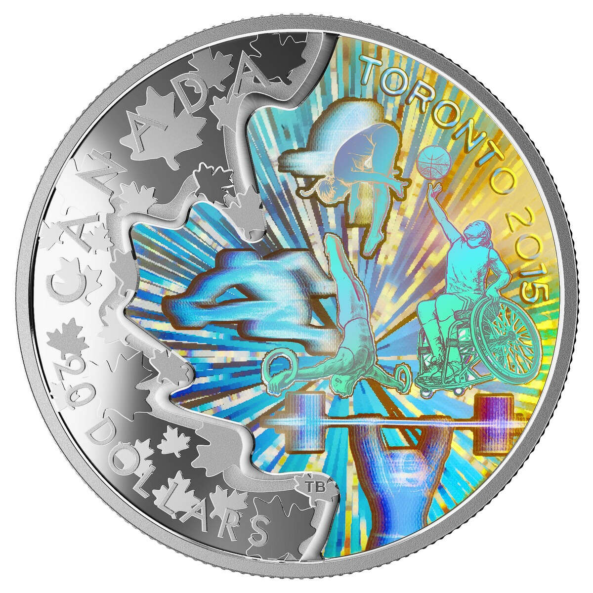 2015 $20 TORONTO 2015<sup>TM</sup> Pan Am/ Parapan Am Games: In the Spirit of Sports - Pure Silver Coin Default Title