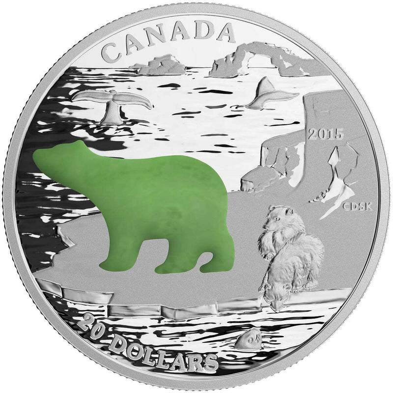 2015 20 Canadian Icons Polar Bear Pure Silver Coin