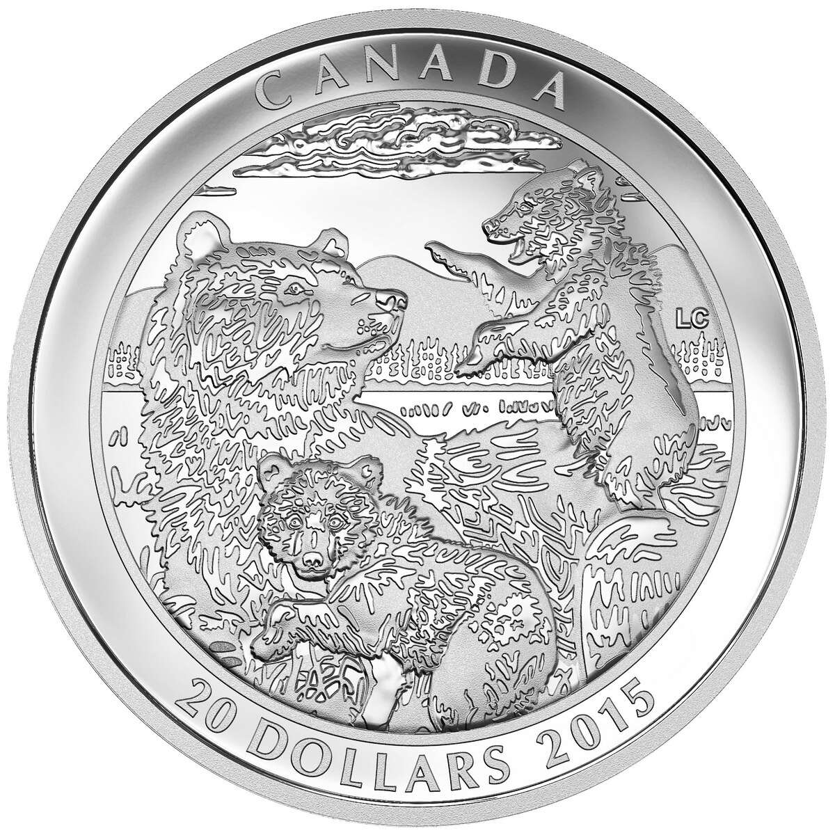 2015 $20 Grizzly Bear: Family - Pure Silver Coin Default Title