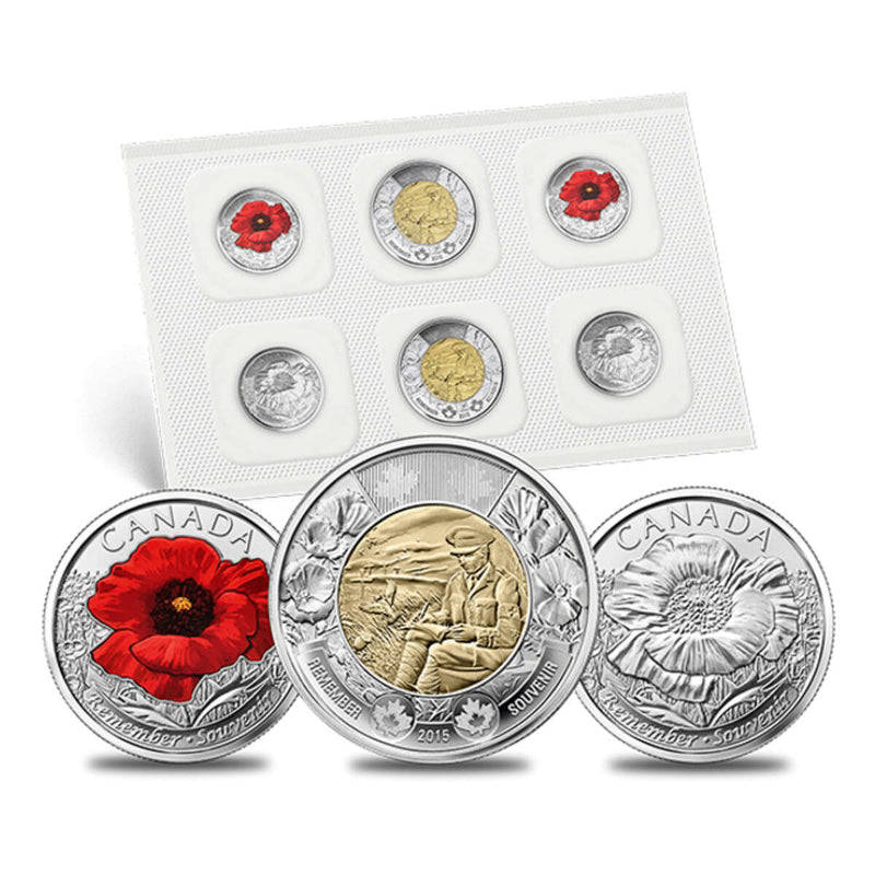2015 In Flanders Fields and Poppy - Remebrance Coin Pack Default Title