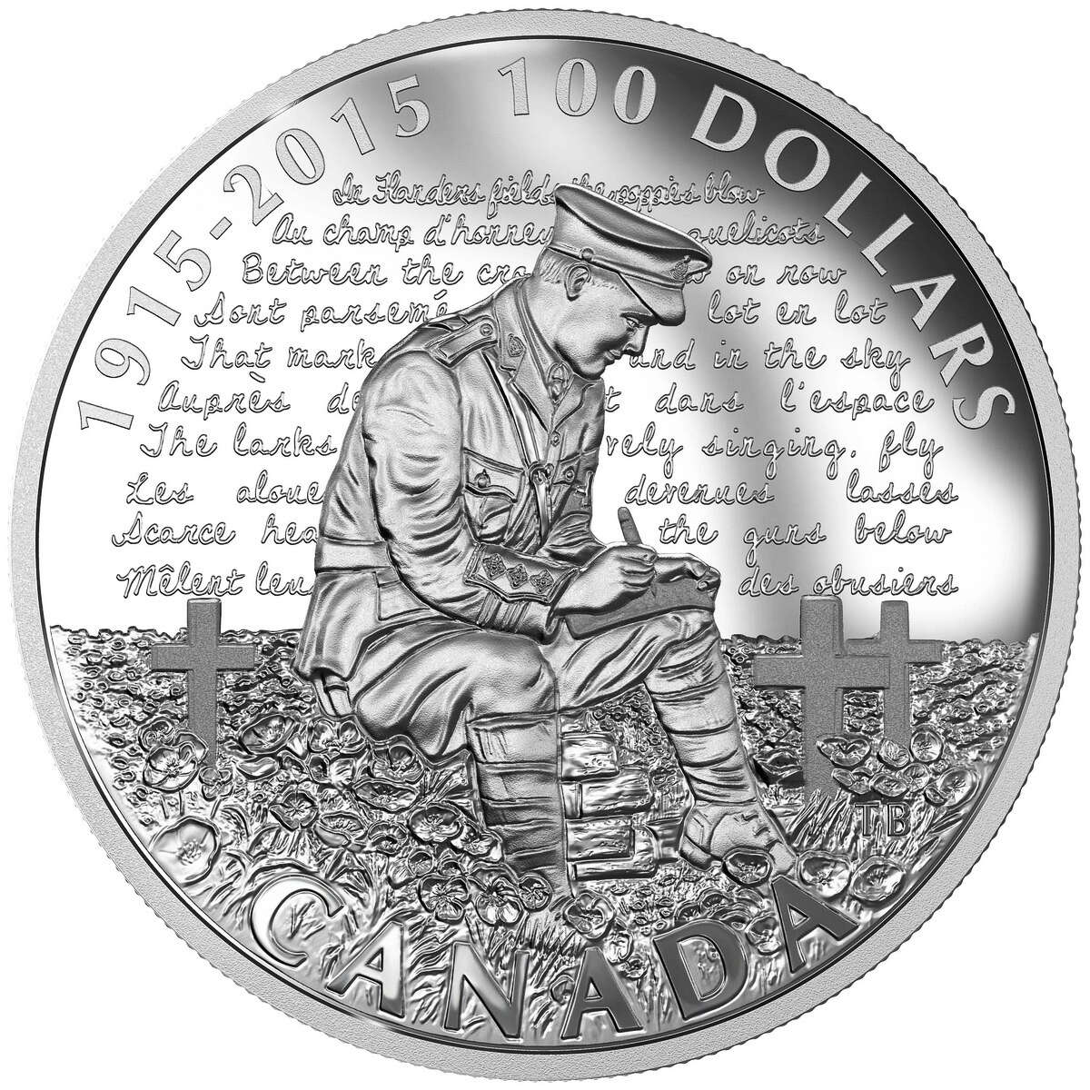 2015 $100 <i>In Flanders Fields</i>, 100th Anniversary - Pure Silver Coin Default Title