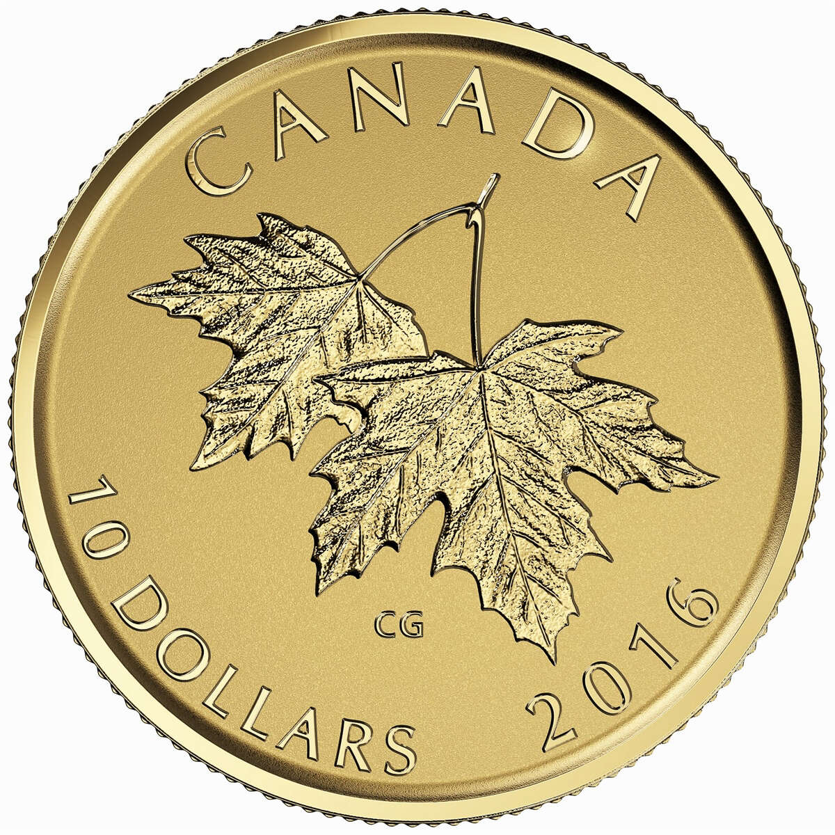 2016 $10 Maple Leaves with Queen Elizabeth II Effigy - Pure Gold Coin Default Title