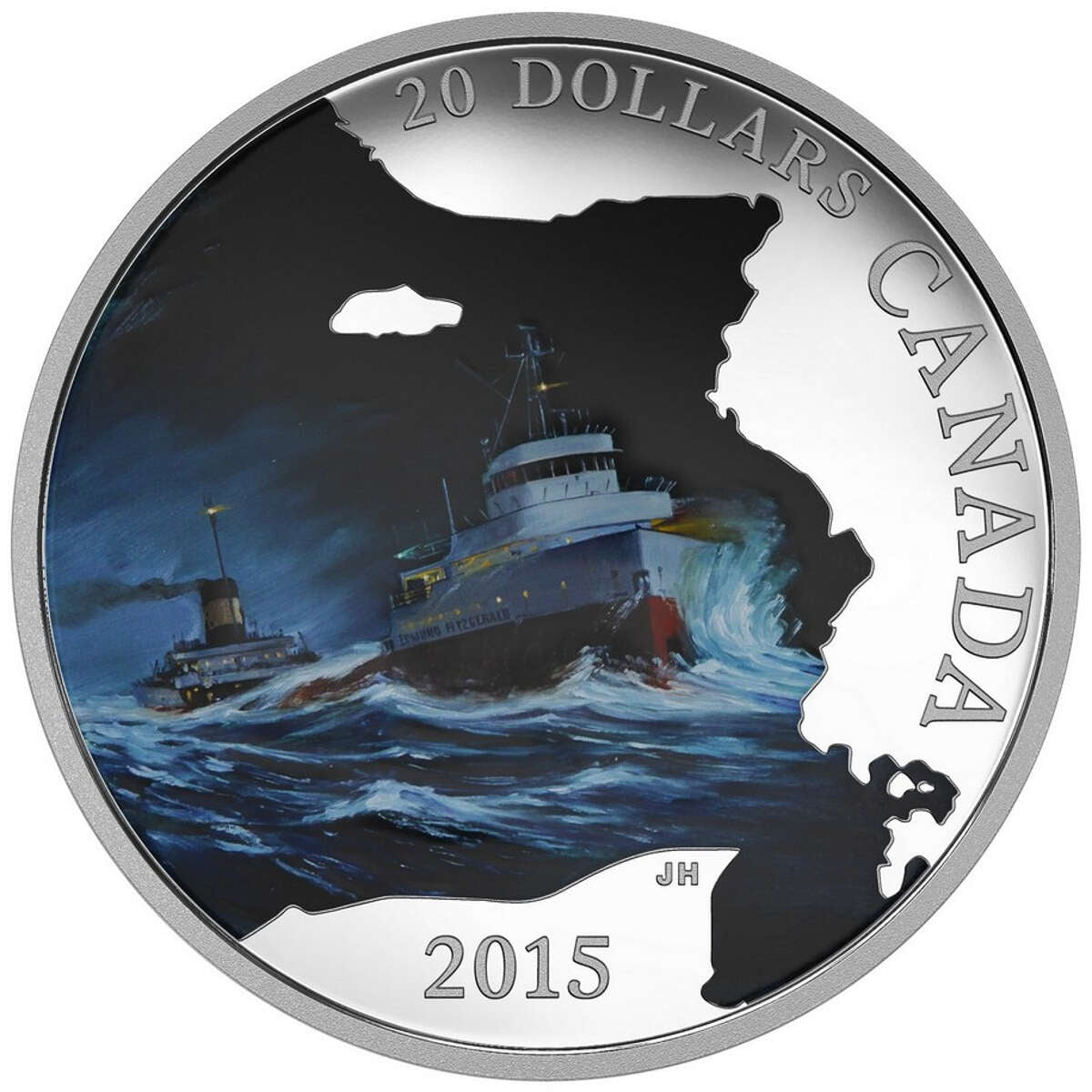 2015 $20 Lost Ships in Canadian Waters: S.S. Edmund Fitzgerald - Pure Silver Coin Default Title