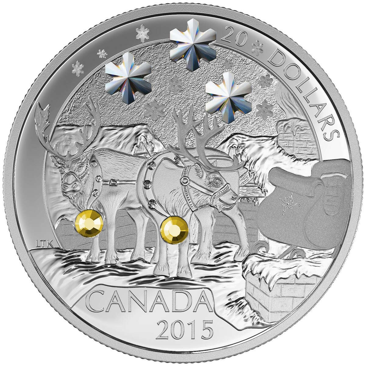 2015 $20 Holiday Reindeer - Pure Silver Coin Default Title