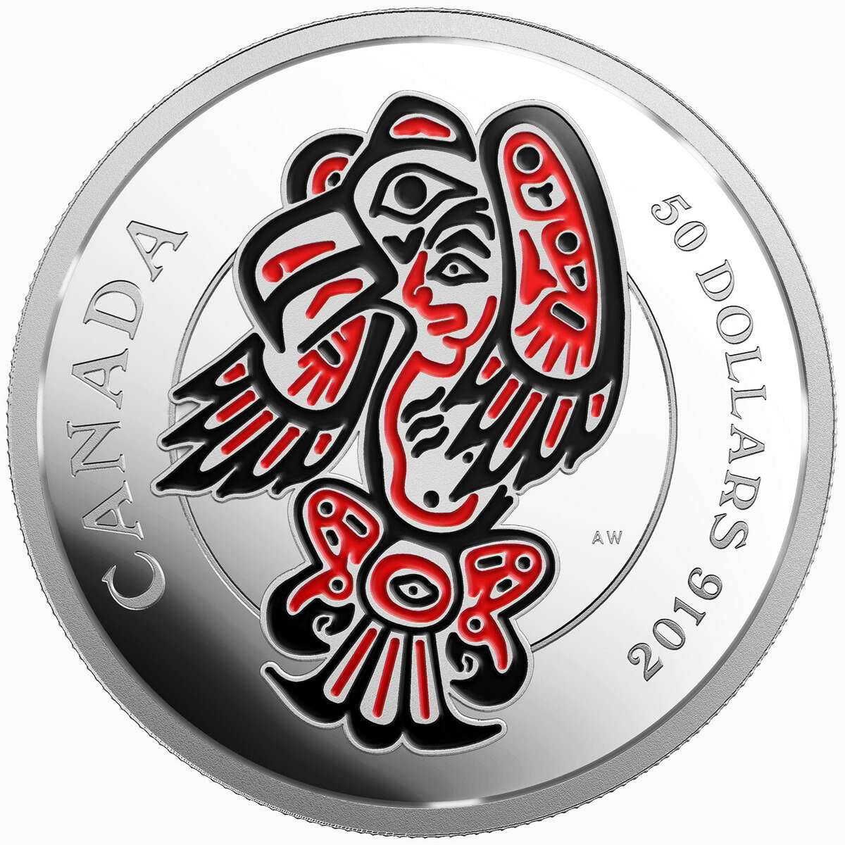 2016 $50 Mythical Realms of The Haida: The Eagle (Sky) - 5-oz. Pure Silver Coin Default Title