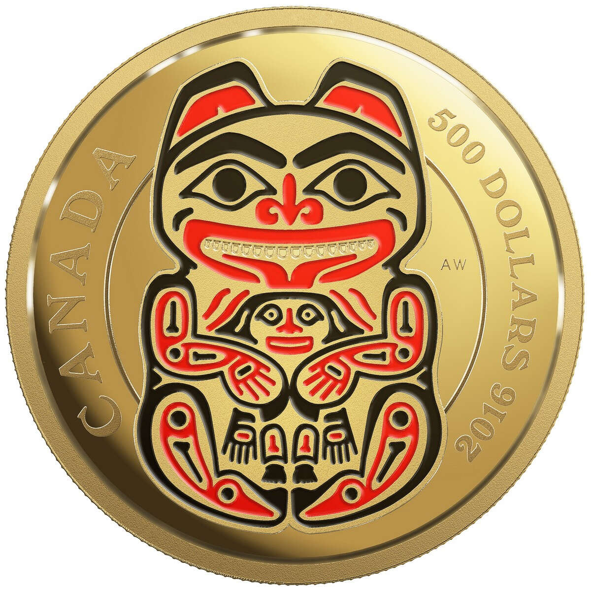 2016 $500 Mythical Realms of the Haida Series: The Bear - Pure Gold Coin Default Title