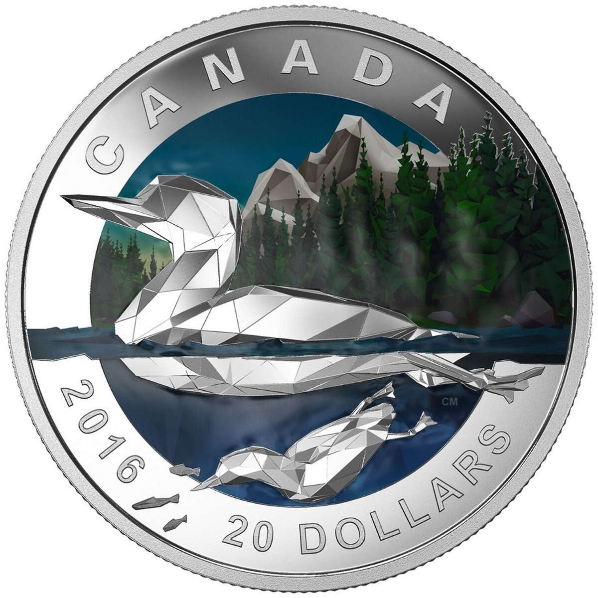 2016 $20 Geometry in Art: The Loon - Pure Silver Coin Default Title