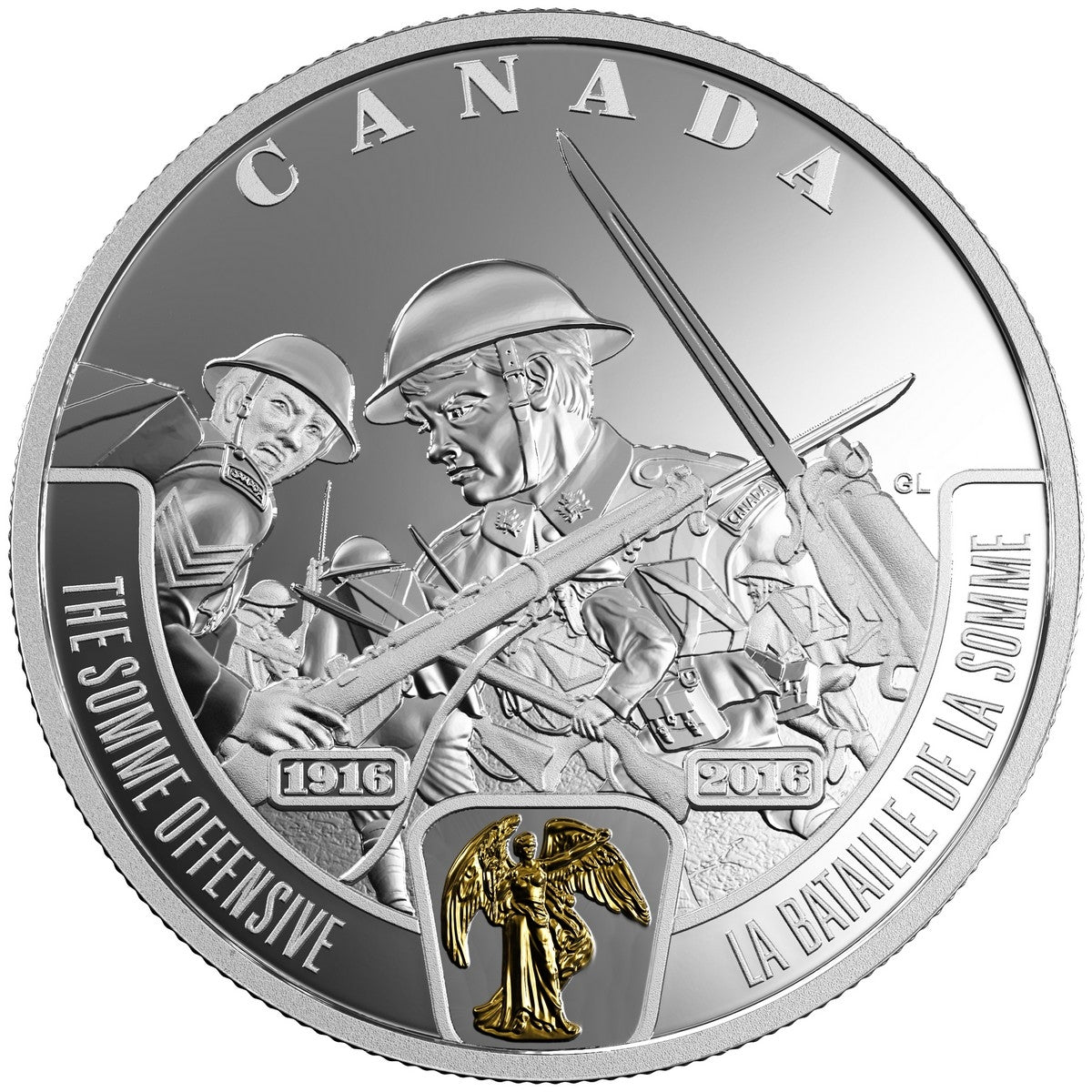 2016 $20 First World War: Battlefront Series - The Somme Offensive - Pure Silver Coin