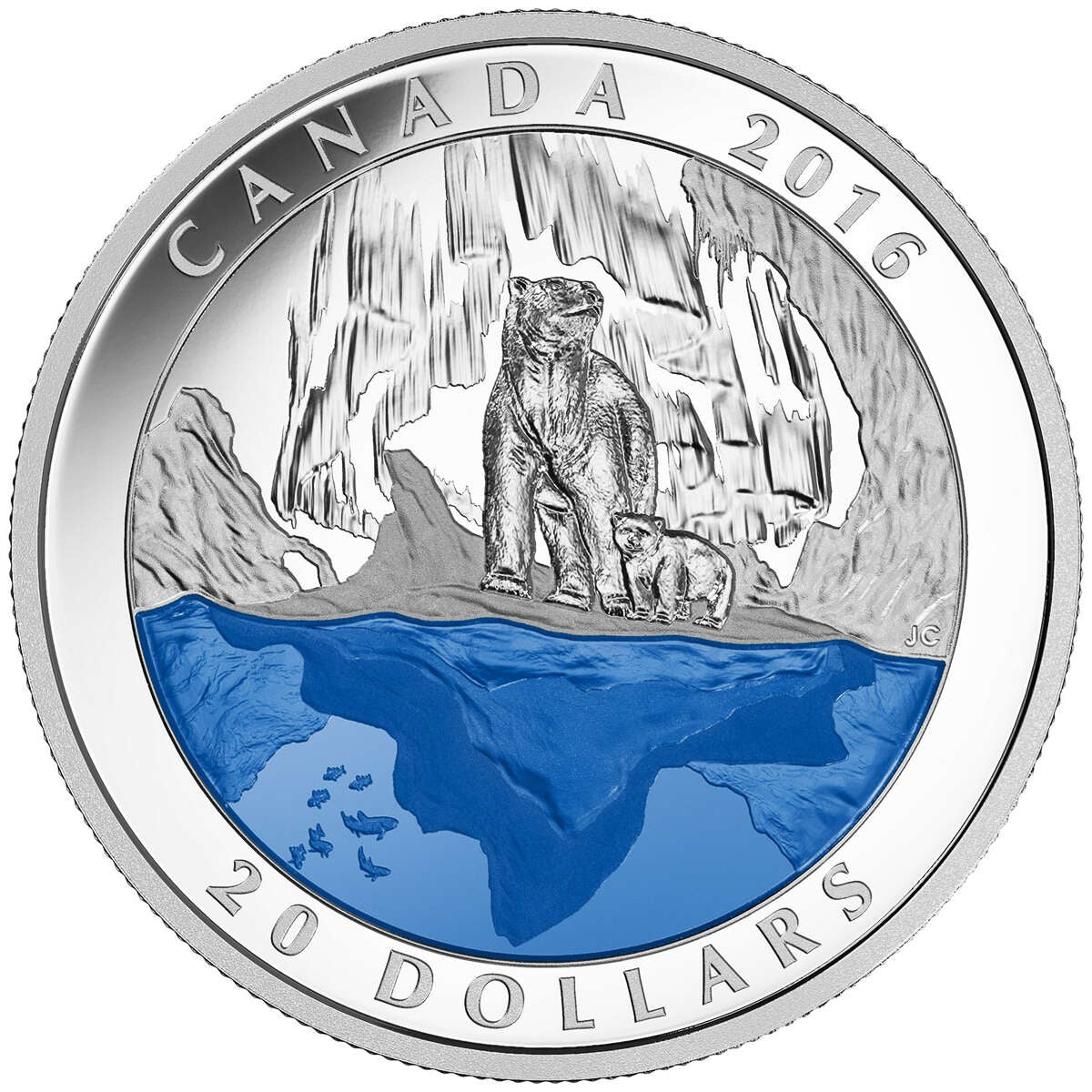 2016 $20 Iconic Canada: The Polar Bear - Pure Silver Coin Default Title