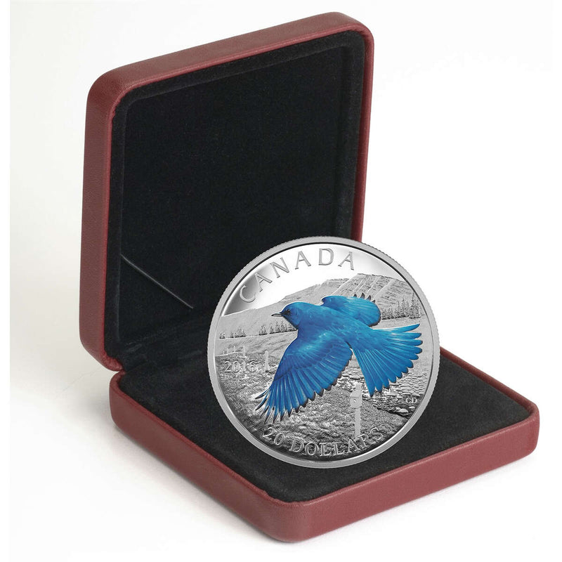2016 $20 The Migratory Birds Convention: 100 Years of Protection The Mountain Bluebird - Pure Silver Coin Default Title