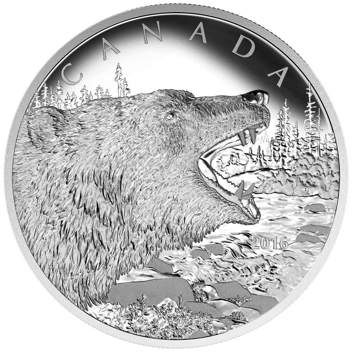 2016 $125 Roaring Grizzly Bear - Pure Silver Coin Default Title