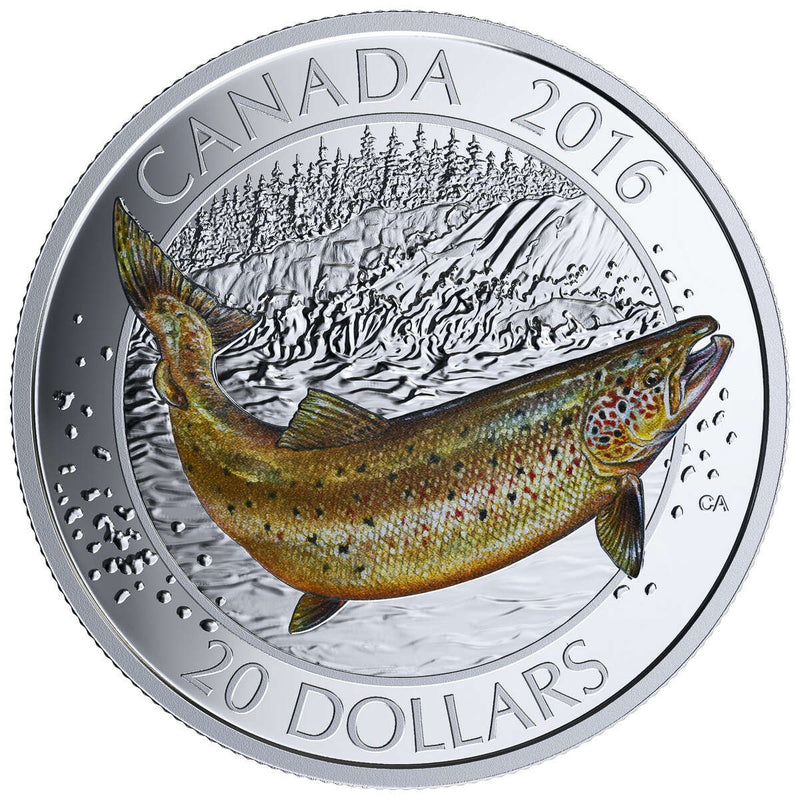 2016 $20 Canadian Salmonids: Atlantic Salmon - Pure Silver Coin Default Title